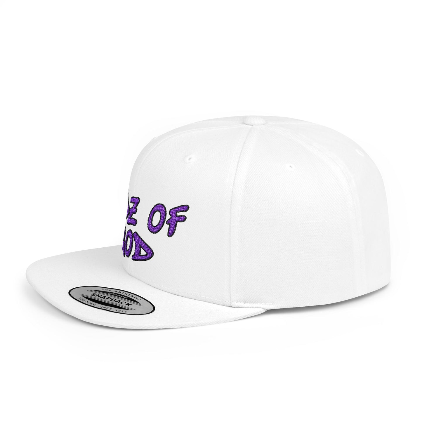 Kidz of God Flat Bill Snapback Hat - White & Purple Casual Cap for Kids