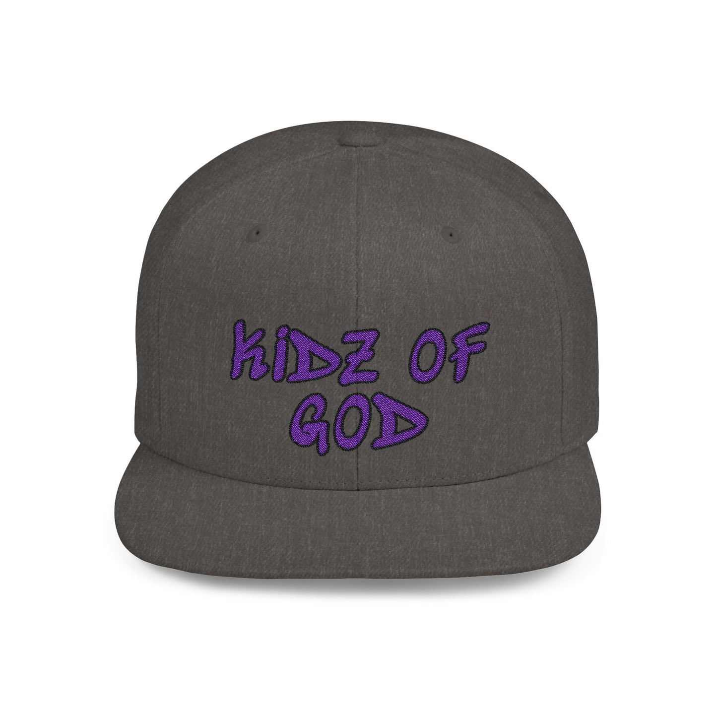 Kidz of God Flat Bill Snapback Hat - White & Purple Casual Cap for Kids