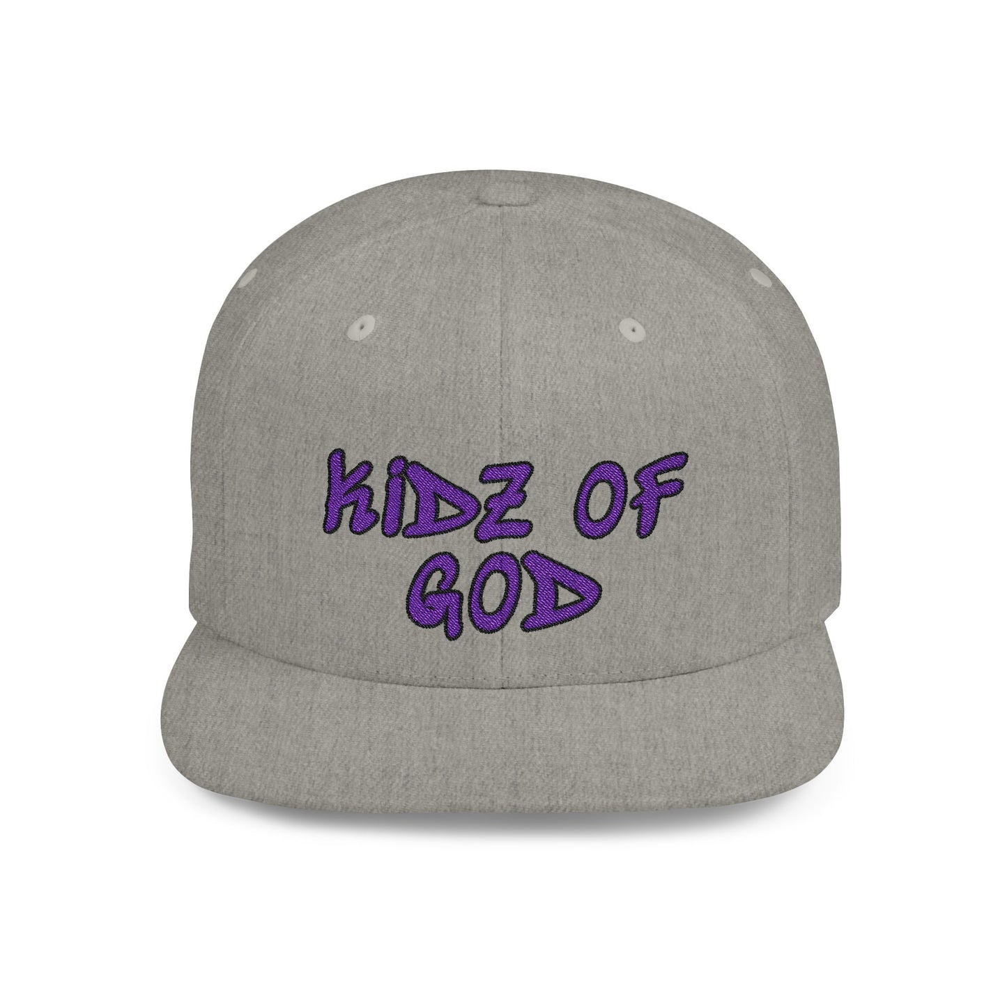 Kidz of God Flat Bill Snapback Hat - White & Purple Casual Cap for Kids