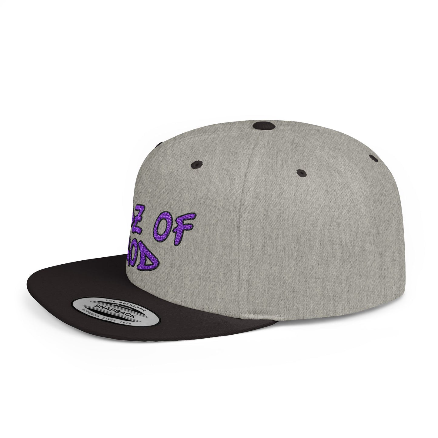 Kidz of God Flat Bill Snapback Hat - White & Purple Casual Cap for Kids