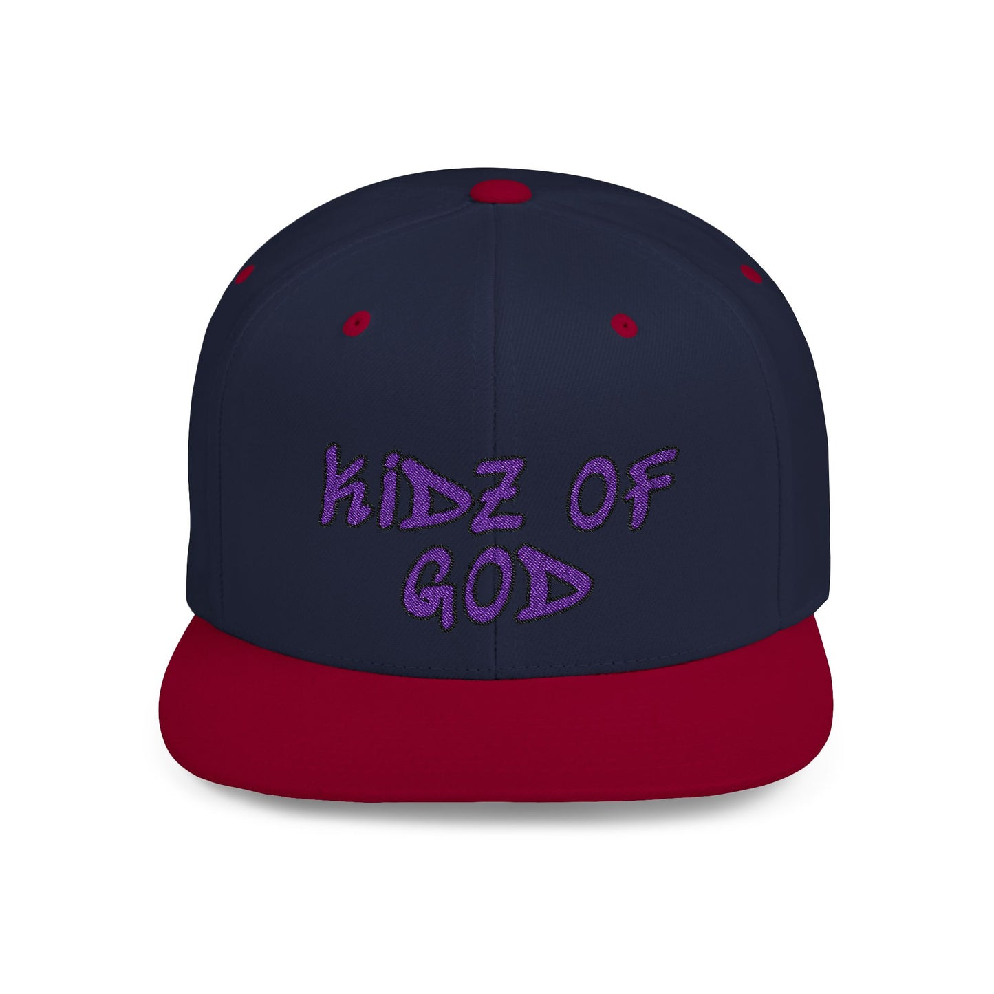 Kidz of God Flat Bill Snapback Hat - White & Purple Casual Cap for Kids