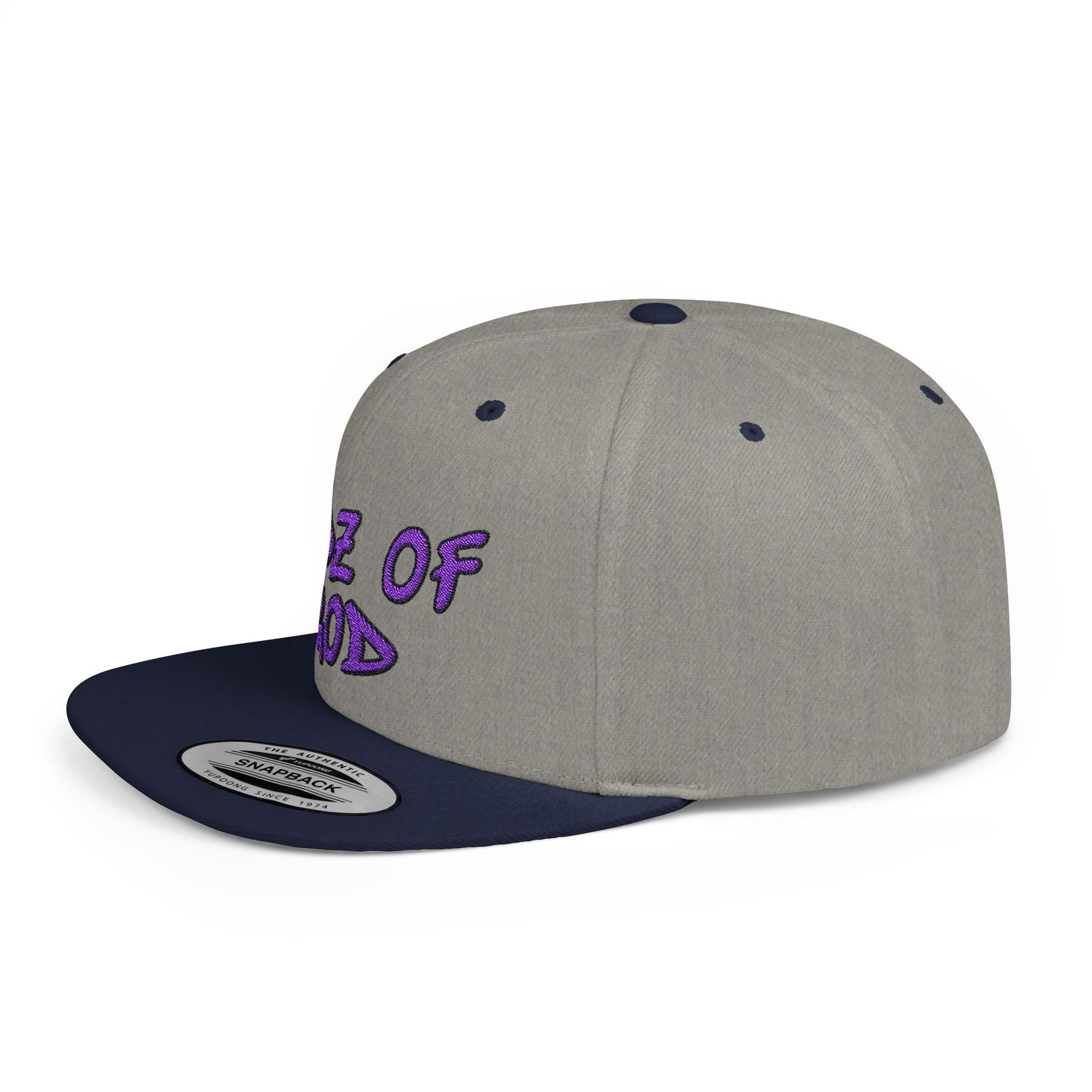 Kidz of God Flat Bill Snapback Hat - White & Purple Casual Cap for Kids