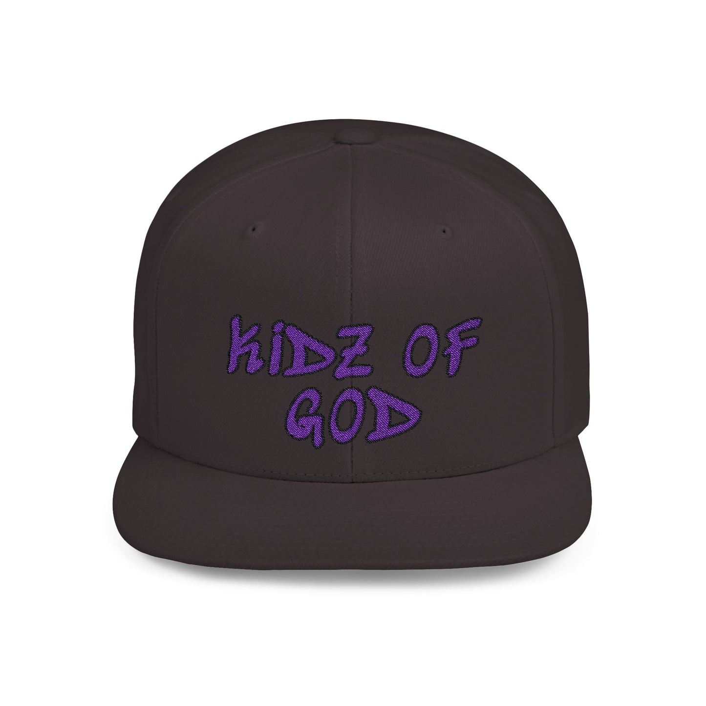 Kidz of God Flat Bill Snapback Hat - White & Purple Casual Cap for Kids